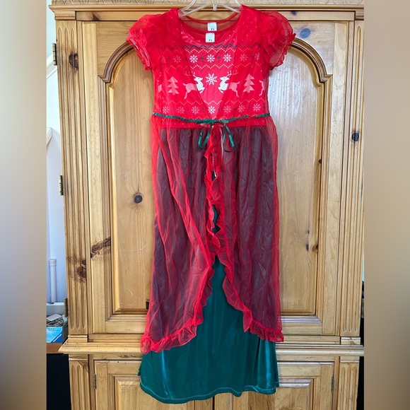 Little Adventures holiday Christmas nightgown with robe size 12 older big girls - Picture 1 of 5